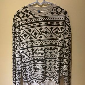 Divided Geometric Sweater Crewneck
